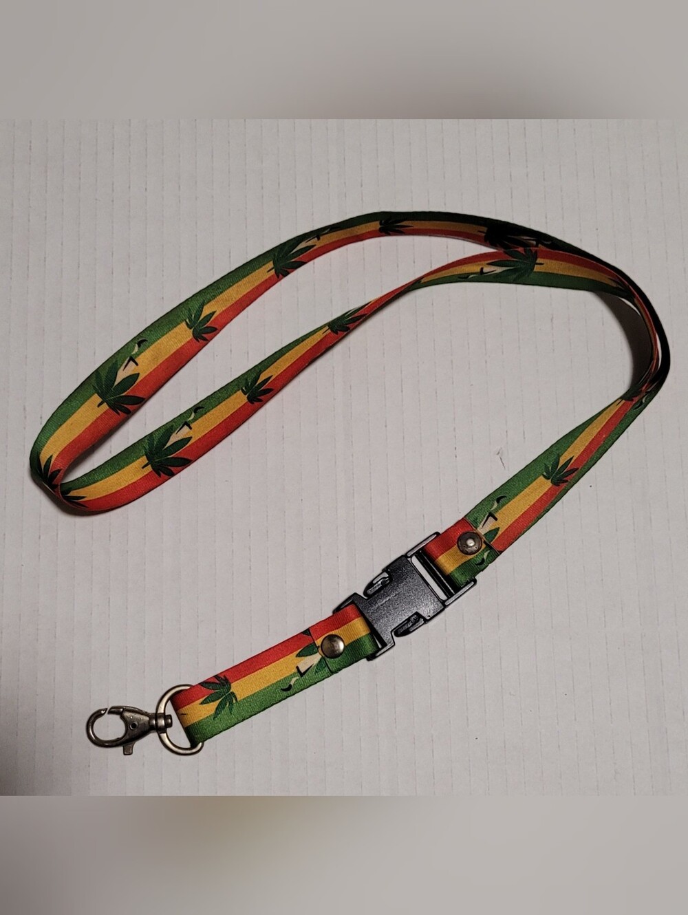 Vintage Rasta Leaf 420 Lanyard